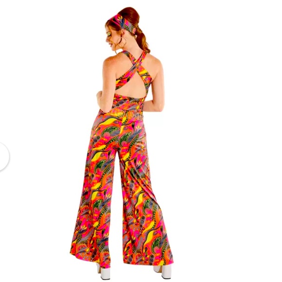 🆕 Spirit Adult 60s Hippie Jumpsuit Costume - Picture 4 of 17